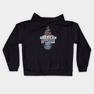 Christmas Tree  American Grown With St Lucian Roots - Gift for St Lucian From St Lucia Kids Hoodie